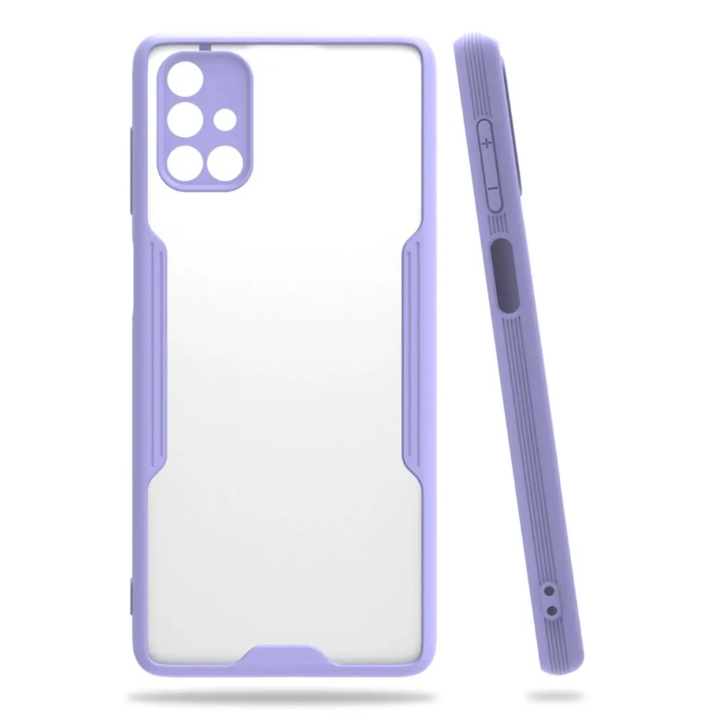 Newface Samsung Galaxy M51 Kılıf Platin Silikon - Lila