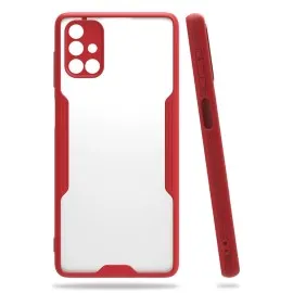 Newface Samsung Galaxy M51 Kılıf Platin Silikon - Kırmızı