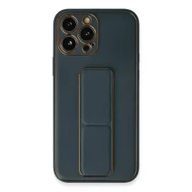 Newface Iphone 13 Pro Kılıf Coco Deri Standlı Kapak - Mavi