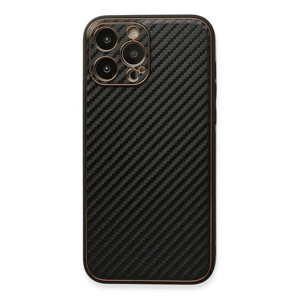 Newface Iphone 13 Pro Kılıf Coco Karbon Silikon - Siyah