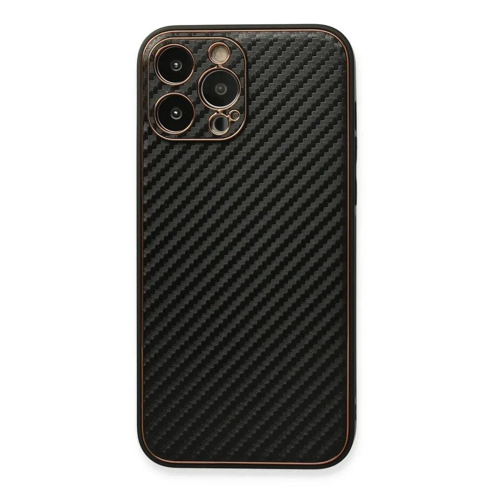 Newface Iphone 13 Pro Max Kılıf Coco Karbon Silikon - Siyah