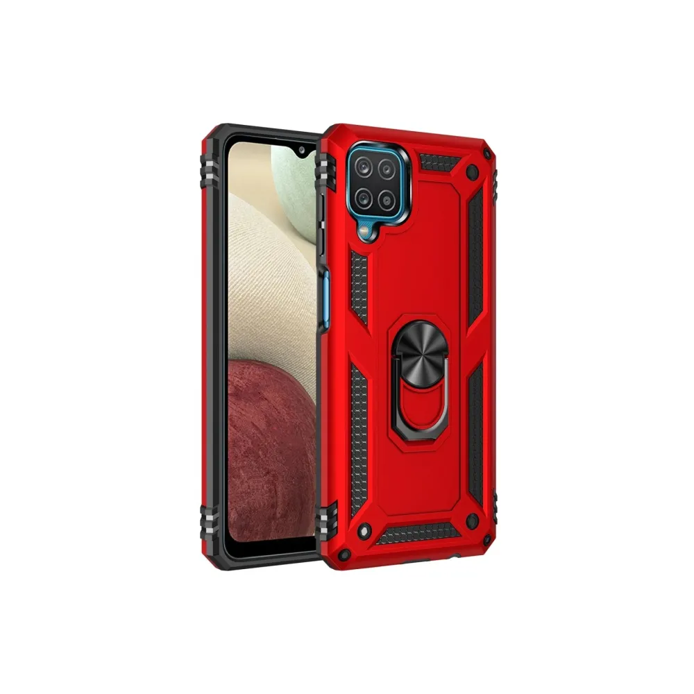 Newface Samsung Galaxy A22 Kılıf Sofya Yüzüklü Silikon Kapak - Kırmızı