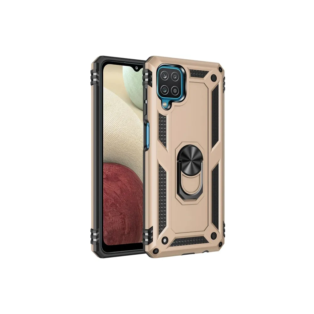 Newface Samsung Galaxy A22 Kılıf Sofya Yüzüklü Silikon Kapak - Gold