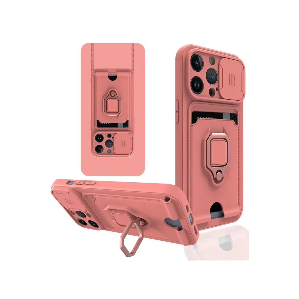 Newface Iphone 13 Pro Max Kılıf Zuma Kartvizitli Yüzüklü Silikon - Pembe