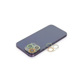 Newface iPhone 13 Pro Max Renkli Kamera Lens Koruma Cam - Sarı-Turuncu