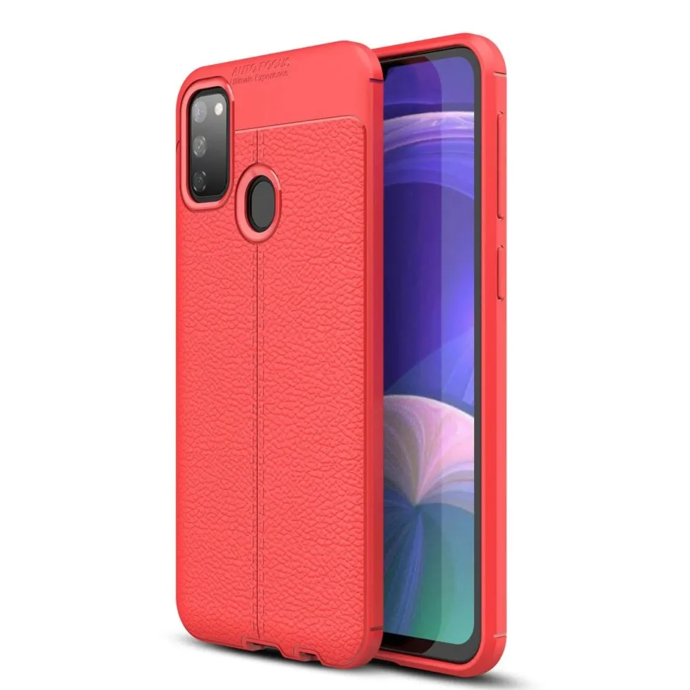 Newface Samsung Galaxy M30S Kılıf Auto Focus Kapak - Kırmızı