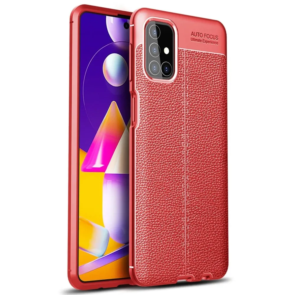 Newface Samsung Galaxy M31S Kılıf Auto Focus Kapak - Kırmızı