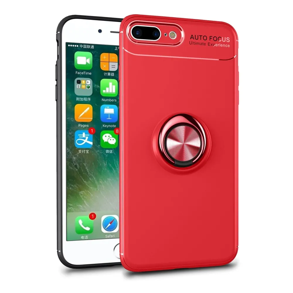 Newface Iphone 7 Plus Kılıf Range Yüzüklü Silikon - Kırmızı
