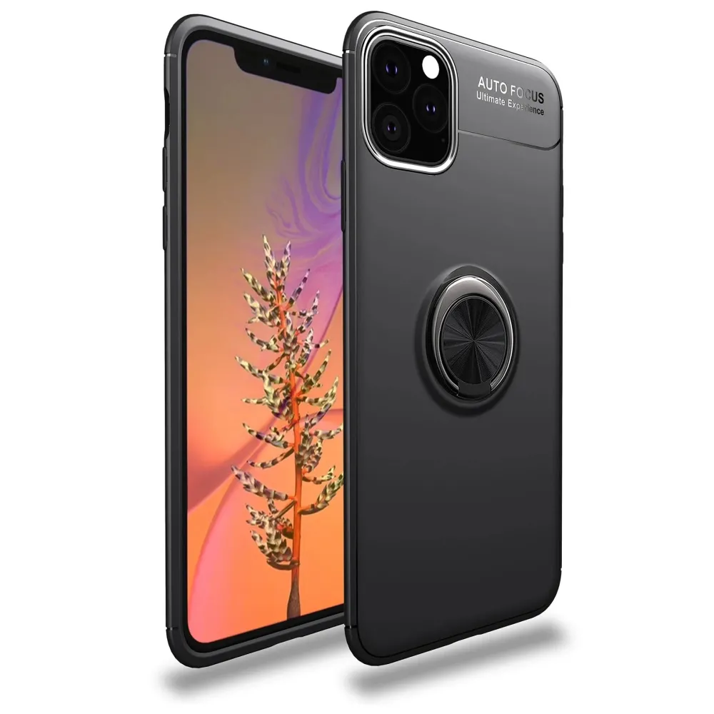 Newface Iphone 11 Pro Max Kılıf Range Yüzüklü Silikon - Siyah