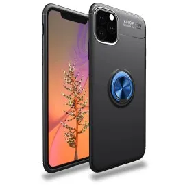 Newface Iphone 11 Pro Kılıf Range Yüzüklü Silikon - Siyah-Mavi