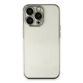 Newface Iphone 13 Pro Max Kılıf Razer Lensli Silikon - Gümüş