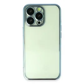 Newface Iphone 13 Pro Max Kılıf Razer Lensli Silikon - Açık Mavi