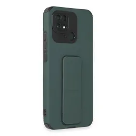 Newface Xiaomi Redmi 10C Kılıf Mega Standlı Silikon - Yeşil