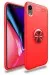 Newface iPhone XR Kılıf Range Yüzüklü Silikon - Kırmızı