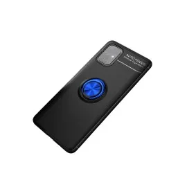 Newface Samsung Galaxy M31S Kılıf Range Yüzüklü Silikon - Siyah-Mavi