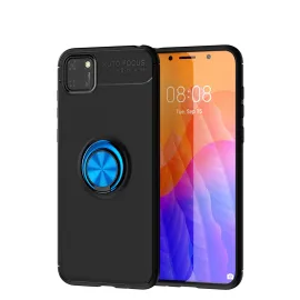 Newface Huawei Y5P Kılıf Range Yüzüklü Silikon - Siyah-Mavi