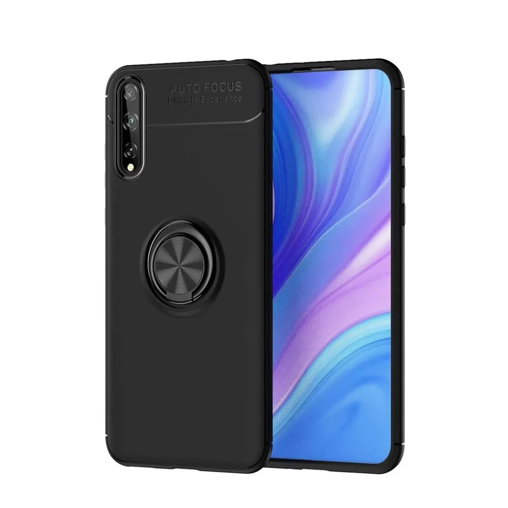 Newface Huawei P Smart S Kılıf Range Yüzüklü Silikon - Siyah