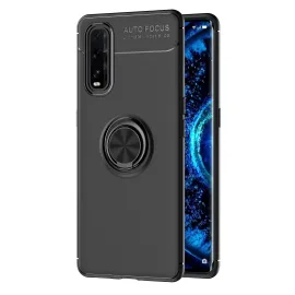 Newface Oppo Find X2 Kılıf Range Yüzüklü Silikon - Siyah