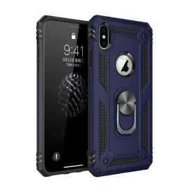 Newface Iphone X Kılıf Sofya Yüzüklü Silikon Kapak - Lacivert