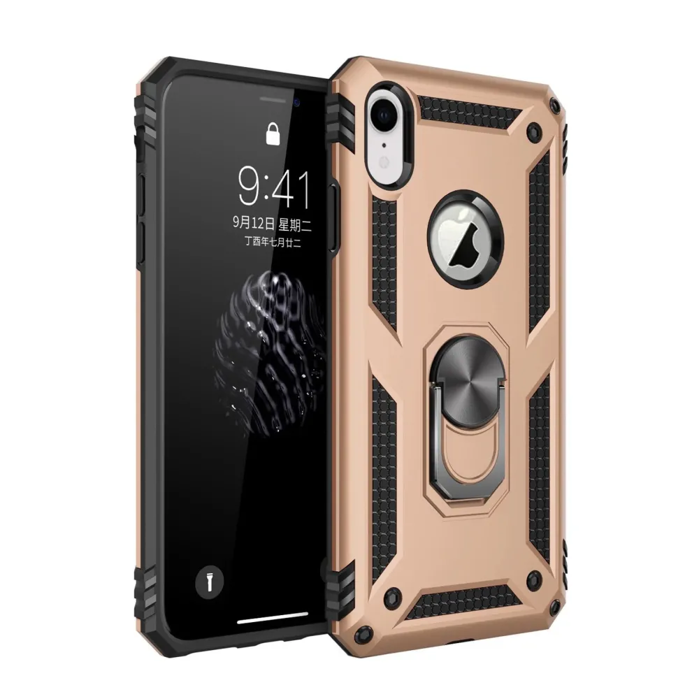 Newface Iphone Xr Kılıf Sofya Yüzüklü Silikon Kapak - Gold