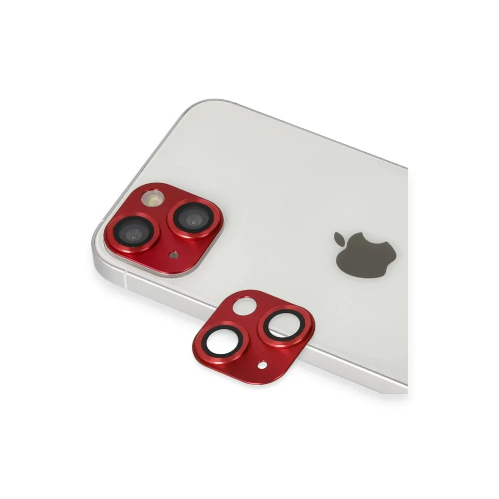 Newface Iphone 13 Pers Alüminyum Kamera Lens - Kırmızı