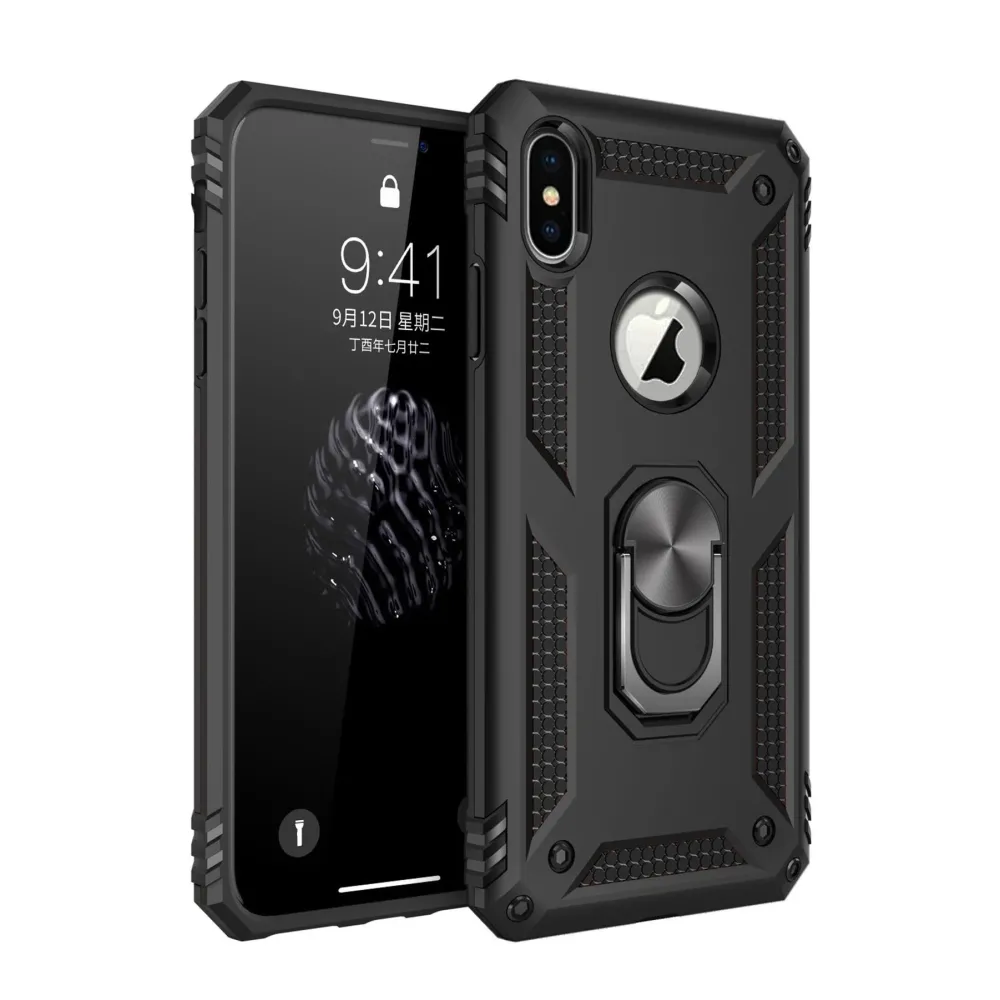 Newface Iphone Xs Max Kılıf Sofya Yüzüklü Silikon Kapak - Siyah