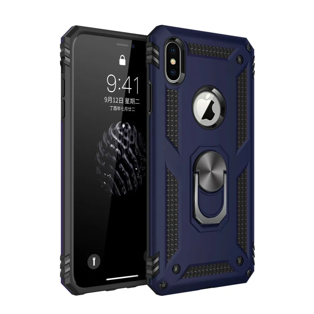 Newface Iphone Xs Max Kılıf Sofya Yüzüklü Silikon Kapak - Lacivert