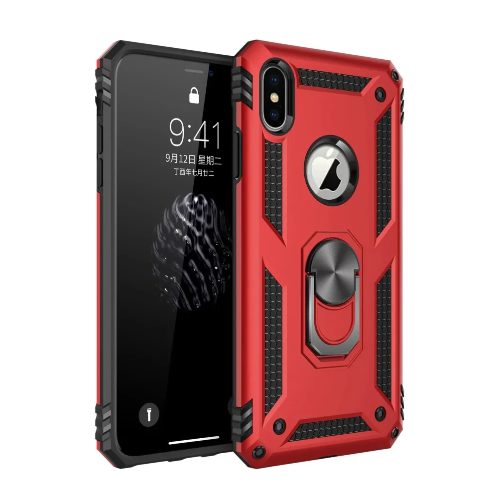 Newface Iphone Xs Max Kılıf Sofya Yüzüklü Silikon Kapak - Kırmızı