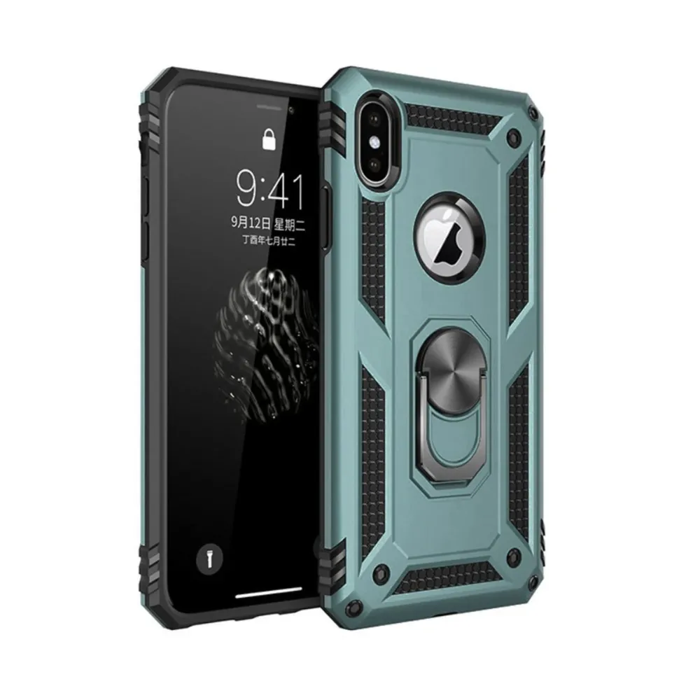 Newface Iphone Xs Max Kılıf Sofya Yüzüklü Silikon Kapak - Yeşil