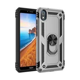 Newface Xiaomi Redmi 7A Kılıf Sofya Yüzüklü Silikon Kapak - Gümüş