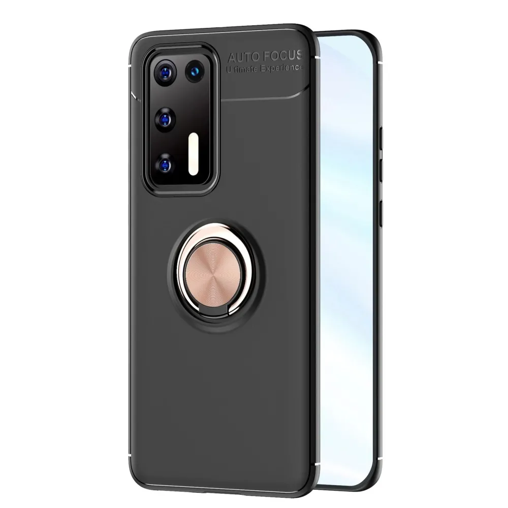 Newface Huawei P40 Kılıf Range Yüzüklü Silikon - Siyah-Gold