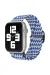 Newface Apple Watch 38mm Star Kordon - Zigzag Beyaz-Mavi