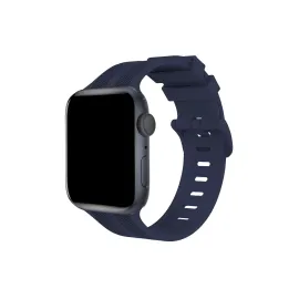 Newface Apple Watch 38mm KR408 Çizgili Silikon Kordon - Lacivert