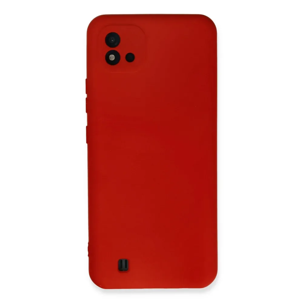 Newface Realme C11 2021 Kılıf Nano Içi Kadife Silikon - Kırmızı
