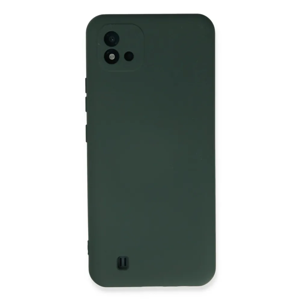 Newface Realme C11 2021 Kılıf Nano Içi Kadife Silikon - Koyu Yeşil