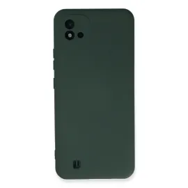 Newface Realme C11 2021 Kılıf Nano Içi Kadife Silikon - Koyu Yeşil