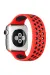Newface Apple Watch 42Mm Ayarlı Delikli Silikon Kordon - Kırmızı-Siyah