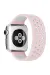 Newface Apple Watch 42Mm Ayarlı Delikli Silikon Kordon - Pembe-Beyaz
