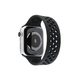 Newface Apple Watch 42Mm Ayarlı Delikli Silikon Kordon - Siyah-Siyah