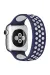 Newface Apple Watch 38mm Ayarlı Delikli Silikon Kordon - Lacivert-Beyaz