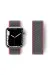 Newface Apple Watch 42mm Hasırlı Cırtcırtlı Kordon - Pembe-Gri
