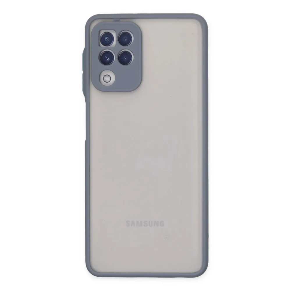 Newface Samsung Galaxy A22 Kılıf Montreal Silikon Kapak - Gri
