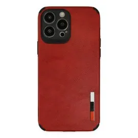 Newface Iphone 13 Pro Max Kılıf Loop Deri Silikon - Kırmızı