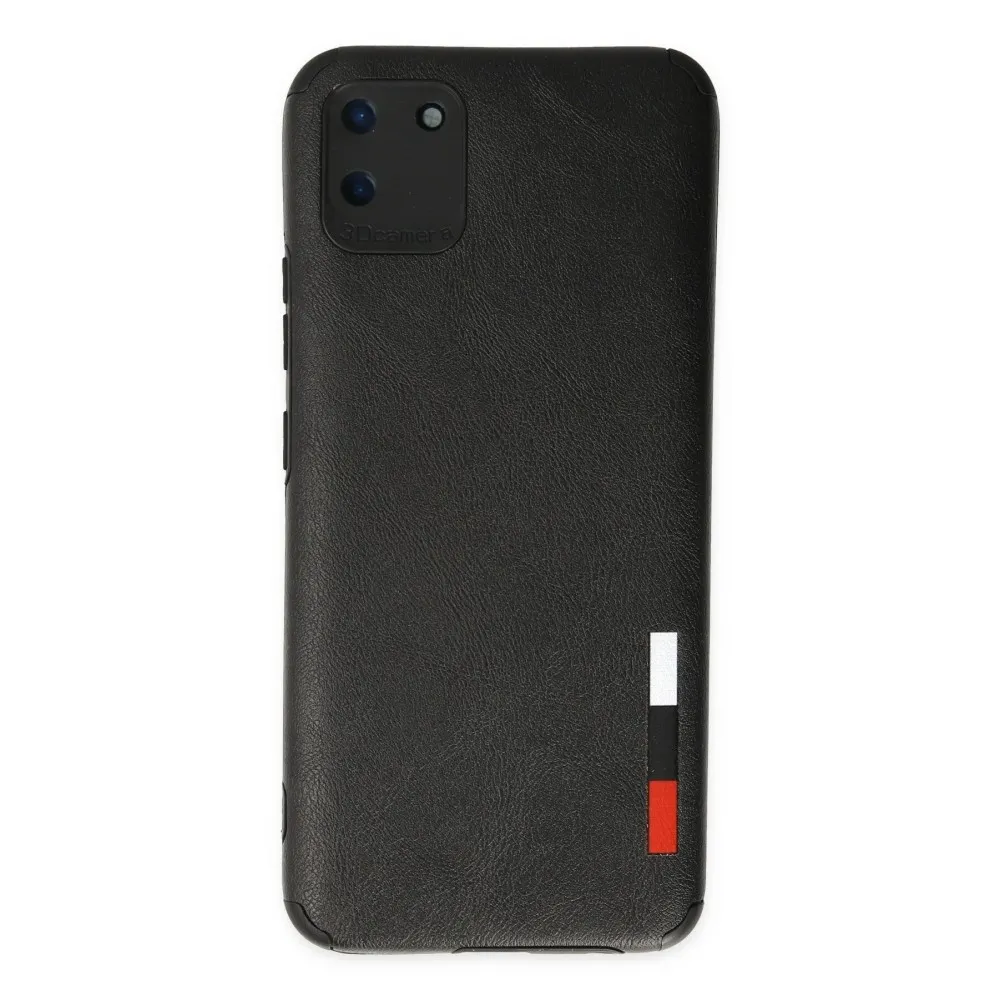 Newface Realme C11 Kılıf Loop Deri Silikon - Siyah