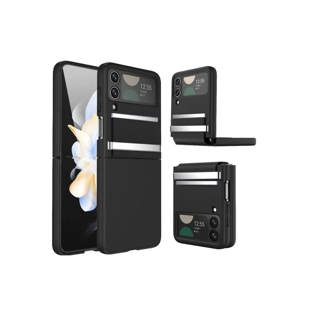 Newface Samsung Galaxy Z Flip 3 Kılıf Belt Flip Kapak - Siyah