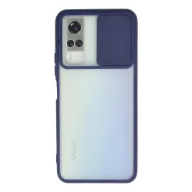 Newface Vivo Y53S Kılıf Palm Buzlu Kamera Sürgülü Silikon - Lacivert