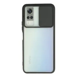 Newface Vivo Y53S Kılıf Palm Buzlu Kamera Sürgülü Silikon - Siyah