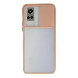 Newface Vivo Y53S Kılıf Palm Buzlu Kamera Sürgülü Silikon - Pembe