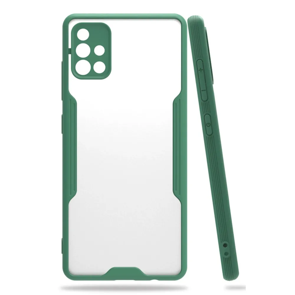 Newface Samsung Galaxy A71 Kılıf Platin Silikon - Yeşil