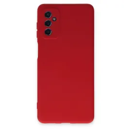 Newface Samsung Galaxy M52 5G Kılıf Nano Içi Kadife Silikon - Kırmızı